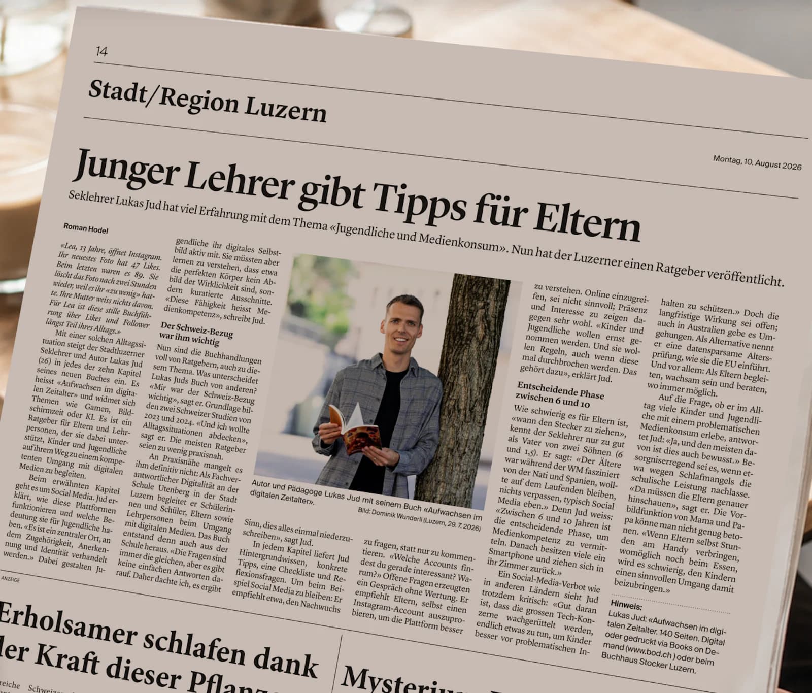 Von Social Media bis KI: Junger Luzerner Lehrer gibt Tipps für Eltern
