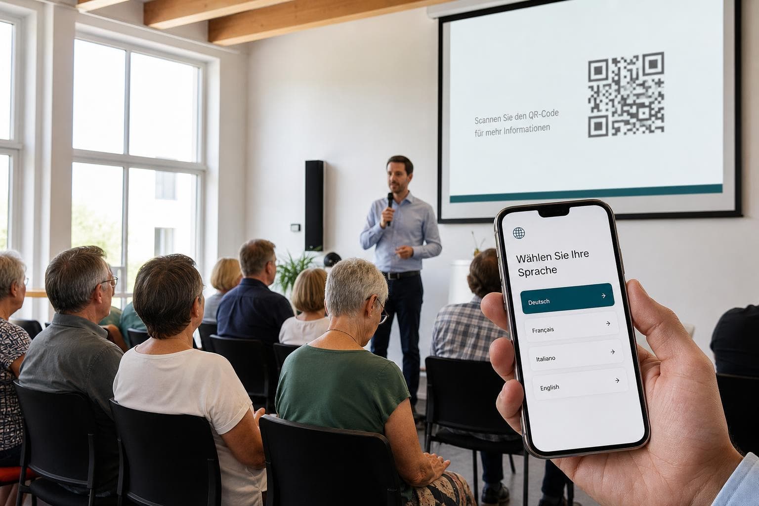 Sprachkanal.ch: Live-Dolmetschen per QR-Code einfach gemacht
